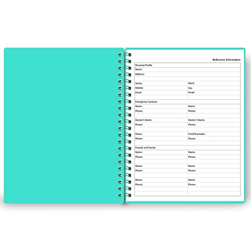 Undated Daily Planner - Undated Planner with Hourly Schedules, Action Items and Follow-up, A4 Daily Organizer Notebook to Increase Productivity, Appointment Book for Time Management, 8.5 × 11 Inch - color: Turquoise