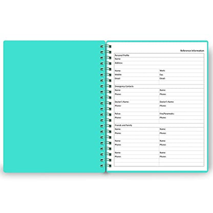 Undated Daily Planner - Undated Planner with Hourly Schedules, Action Items and Follow-up, A4 Daily Organizer Notebook to Increase Productivity, Appointment Book for Time Management, 8.5 × 11 Inch - color: Turquoise