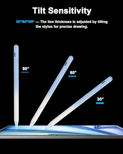 Stylus Pen for iPad 2018-2026, 2X Fast Charge Active Pencil with Palm Rejection, Compatible with Apple iPad 11(A16)/10/9/8/7/6, i-Pad Pro M4/12.9"/11", Air M3/M2/5/4/3, Mini 6/5-Gradient Blue - color: Gradient Blue