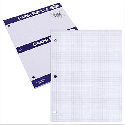 Roaring Spring Loose Leaf Paper, Notebook Filler Graph Paper, 11" x 8.5", 4x4 Grid, 80 Sheets, 3 Hole Punch