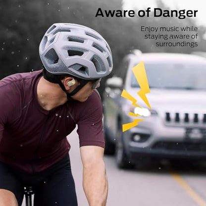 Monster Open Ear AC312 Headphones, Bluetooth 5.4 Wireless Earbuds with Noise-Cancelling Mic for Clear Calls, Powerful Sound by 16mm Large Drivers, Touch Control, 32H Playtime, IPX5 Waterproof, White