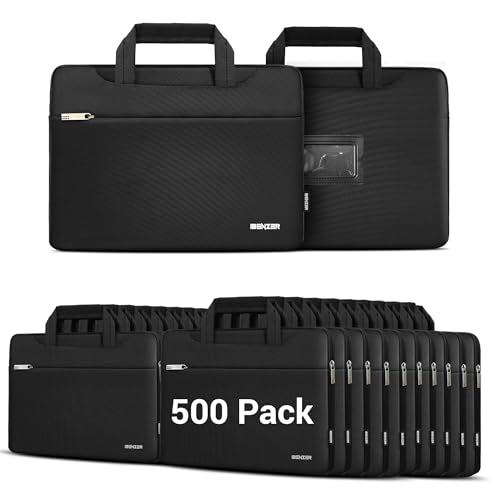 IBENZER 500 Pack 11 inch Laptop Computer Sleeve Carrying Case Bag with ID Holder for Macbook Air 11, Chromebook 11, For 11" Surface/Dell/HP/Acer/Lenovo Chromebook, Black, LS-SLD11-ID-BK-500 - color: Black, size: 11 INCH + ID (500 Pack)