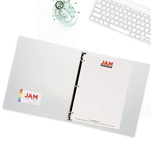 JAM PAPER Plastic 0.75 inch Binder - Clear 3 Ring Binder - Sold Individually - color: Clear, size: 0.75 inch