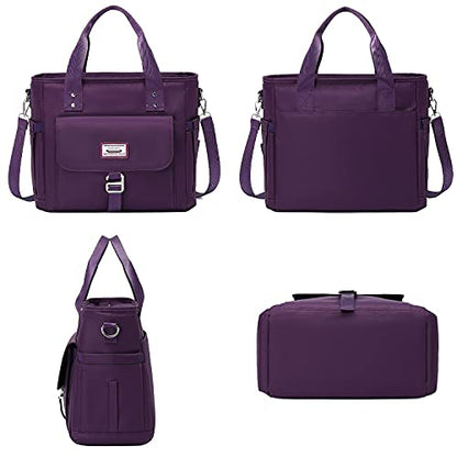 Weitars Lunch Bag for Women Work,Insulated Lunch Box Extra Large Lunch Tote Bag,Wide-Open Tote Cooler Bag With Removable Shoulder Strap with Side Pocket,Lunchbag For Picnic Hiking Beach - color: Purple