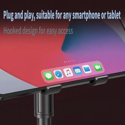 Adjustable Height Phone and Tablet Stand, Dual Device Holder with 360° Rotation, Sturdy Non-Sturdy Non-Slip Base with Card Slot for Livestream, Watching Videos, Work, Gaming