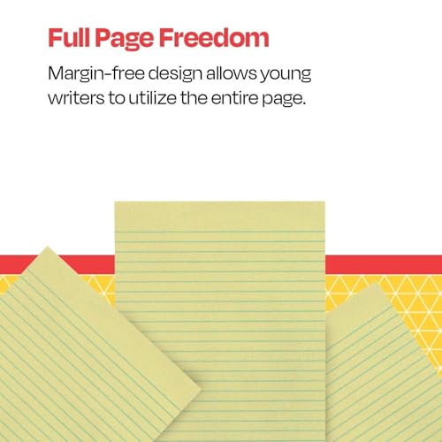 School Smart Composition Paper, No Margin, 8 x 10-1/2 Inches, Yellow, 500 Sheets