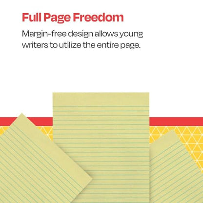 School Smart Composition Paper, No Margin, 8 x 10-1/2 Inches, Yellow, 500 Sheets