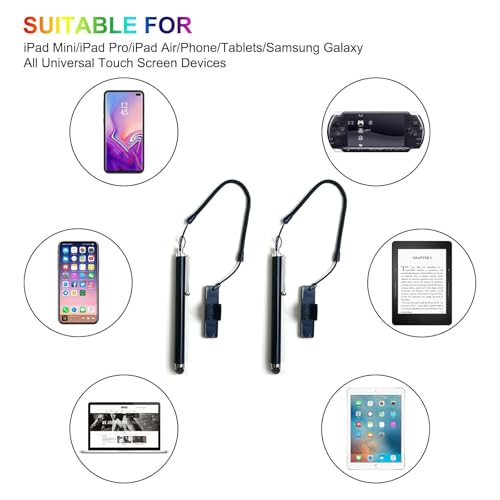 Stylus Pen for Touch Screen with Pen Holder, Bike Motorcycle Stylus Pen with Anti-Drop Spring Strap, High Precision and Sensitivity, Glove-Friendly for iPad iPhone Android Tablets Smartphone (1PCS-1)