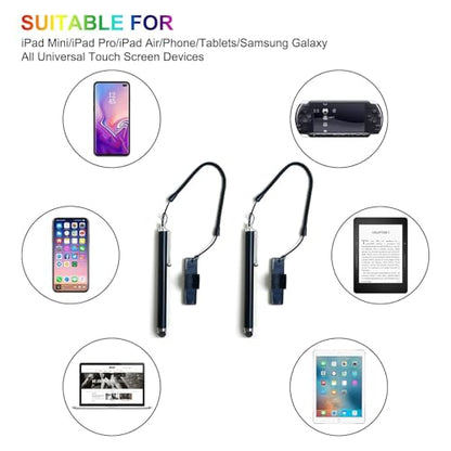 Stylus Pen for Touch Screen with Pen Holder, Bike Motorcycle Stylus Pen with Anti-Drop Spring Strap, High Precision and Sensitivity, Glove-Friendly for iPad iPhone Android Tablets Smartphone (1PCS-1)