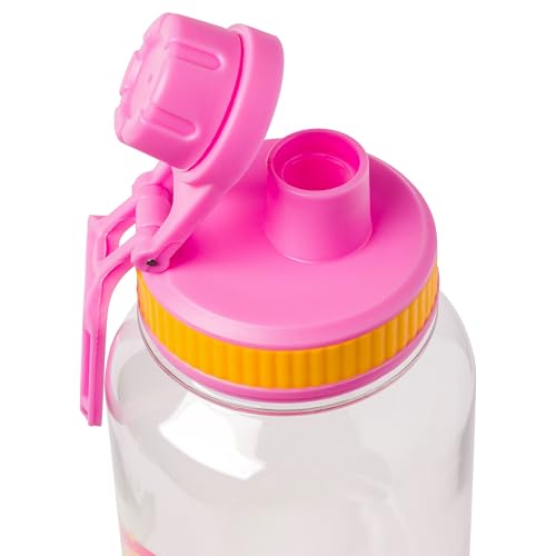 Silver Buffalo Care Bears Twist Spout, Plastic Water Bottle, 32oz | Includes Sticker Set, You Stick Yourself, 0.95 Liters - color: Care Bears Rainbow Heart