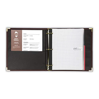 Samsill Classic Collection Leather 3 Ring Binder, Executive Presentation Portfolio, 1.5 Inch (Holds 325 Sheets), Brass Round Ring, Burgundy - color: Burgandy, size: 1.5 Inch, style: Classic