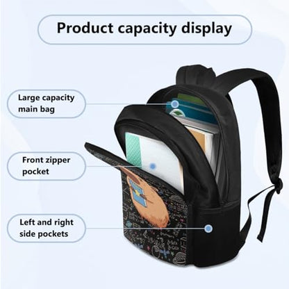 Capybara Backpacks for Boys with Lunch Box Pencil Case and Water Bottle Holder 4 PCS Set, 3rd Grade Boys Backpack Bookbag Accessories Sets for Kids Back to School Multifunctional Use - color: Cool Capybara