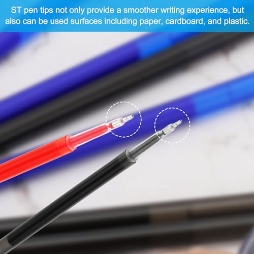 PATIKIL Erasable Gel Pen Refills, 24 Pcs Gel Ink Pens Refills Press Click Pen Fine Point 0.5mm Retractable Pens for Planner Writing Painting, Red - color: Red