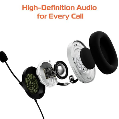 Spracht USB Wired Headphones for Work, WorkIT! Dual Ear Computer Headset with Microphone, USB A & USB C Head Sets, Comfortable Wired Headphones with Microphone for Work, Online, Office - style: Dual Ear