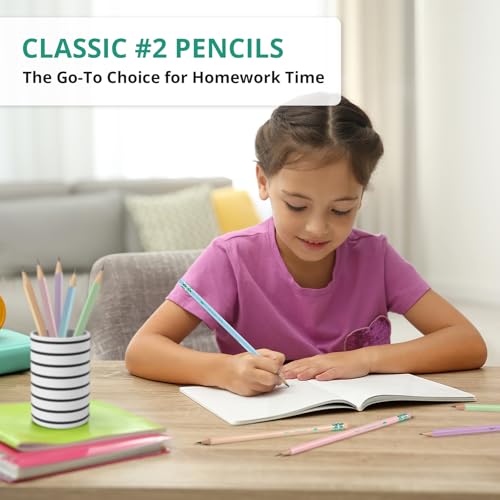 Taja 150 Pack #2 HB Pencils, Bulk Pre-Sharpened Wood-Cased Pencils with Erasers, Large Pack Writing & Drawing Pencils for School Classroom Testing, Macaron - color: Multicolor