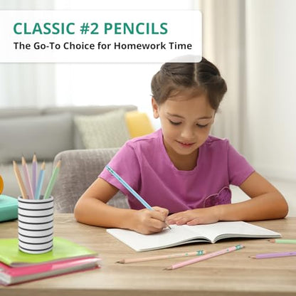 Taja 150 Pack #2 HB Pencils, Bulk Pre-Sharpened Wood-Cased Pencils with Erasers, Large Pack Writing & Drawing Pencils for School Classroom Testing, Macaron - color: Multicolor