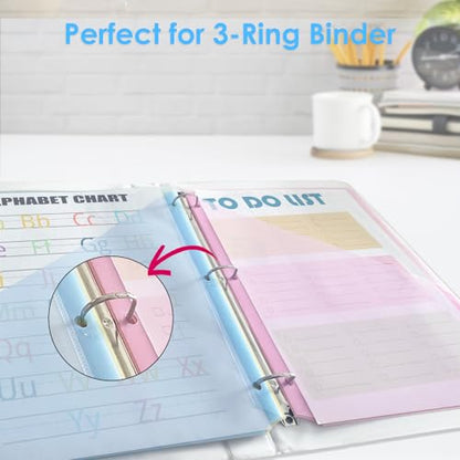 8 Count Binder Dividers with Two Pockets, 8 Tabs Binder Dividers for 3 Ring Binder Letter Size, Durable Plastic Binder Divider with Tabs, Insertable Big Tabs, 1 Set, Pastel - size: 1 Set
