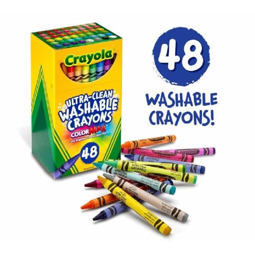 Crayola Ultra Clean Washable Color Max Crayons, Standard Size, Set of 48