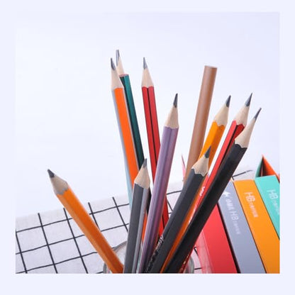 SagaSave 12 Pcs Multipurpose HB Pencils with Metal Sharpener Soft Hold for Painting Sketching Classroom Office (Red)