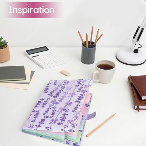 Folder Organizer Expanding File Folder Patternted - Accordion Document Organizer with 5 Pockets and Labels, Waterproof A4/Letter Size for School Office Home (Lavender) - style: Lavender
