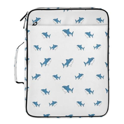 Blueangle Mini Blue Shark Zipper Binder with 1.2-Inch O-Rings, 7-Tab Dividers & Expanding File Folder – 500-Sheet Capacity 3-Ring Organizer for School & Office