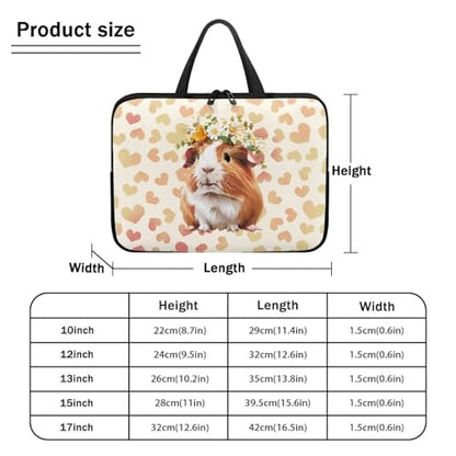 HUGS IDEA Laptop Sleeve Carrying Case for Women Computer Cover with Handle Notebook Messenger - color: Cute Guinea Pig, size: 17inch