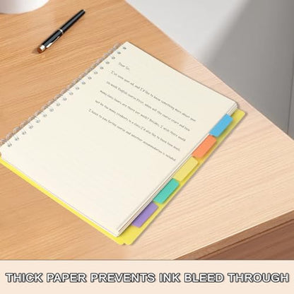 5 Subject Notebook College Ruled Spiral Notebook 7x10 Inch Hardcover Notebook with Divider Tabs 240 Pages Small Notebook for Work B5 Spiral Notebook College Ruled Notebook for Note Taking School,Yellow - color: Yellow