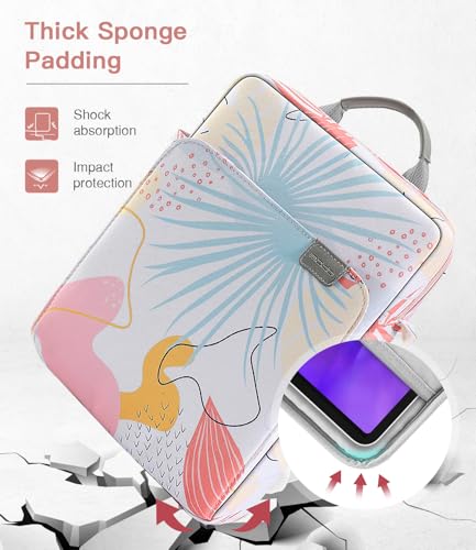 MoKo 13 Inch Tablet Sleeve Bag Carrying Case with Shoulder Strap Handle | Fits iPad Pro 13-inch M5, iPad Air 13-inch M4/M3, iPad Pro 12.9 M2/M1 and Galaxy Tab S8+/S9+ 12.4, Tropical Leaf - color: Tropical Leaf, size: 12.9 inch