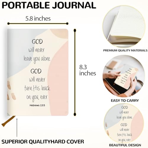 Bible Verse College Ruled Notebook, Inspirational Hardcover Notebooks, Christian Hard Shell Journal Notebook, Journals for Writing Planner Note Taking 200 Sheets (5.8 x 8.3) - color: Multi 1558