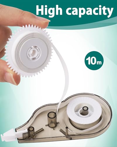 Dynta Correction Tape 28 Pack, White Mistake Out, Transparent Dispenser, 1/5 Inch X 32.8 Ft (5mmx10m), Correction Supplies Ergonomic Design Instant Fixes
