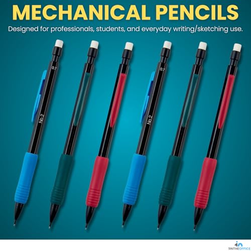 1InTheOffice Mechanical Pencils 0.7mm, #2.5, HB Lead, Black Lead, Smoke Barrel 24 Pack