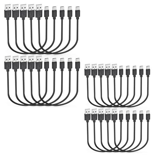 Smays Short 1ft USB C Cable 20-Pack Bulk, USB A to Type C Fast Charging Cord Multipack, Black - color: Black, size: 1 Foot