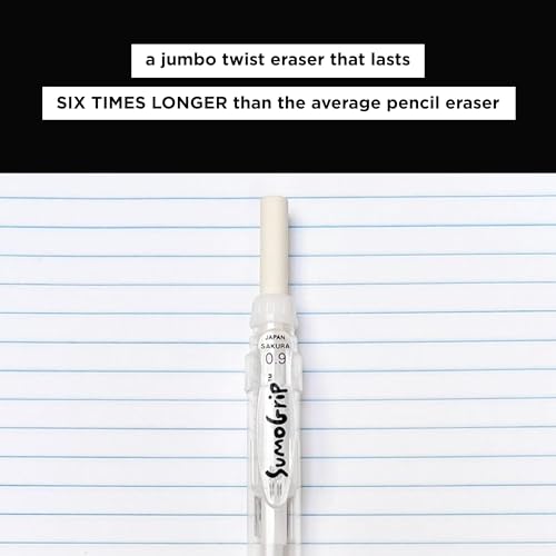 SAKURA 50286 SumoGrip 0.7-mm Pencil with Eraser, Clear Gray - color: Clear Gray