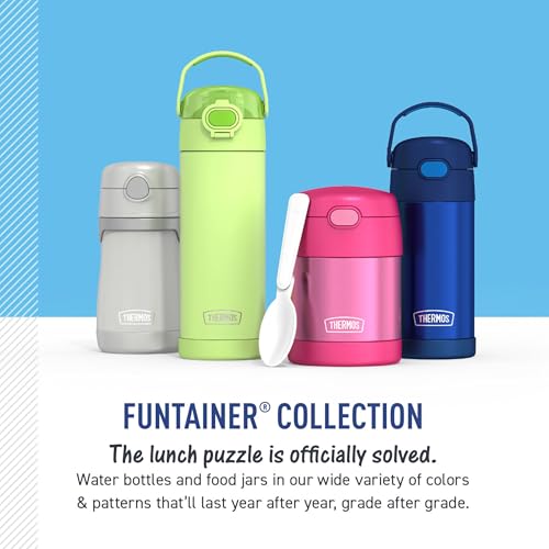 THERMOS FUNTAINER Water Bottle with Straw - 12 Ounce - Kids Stainless Steel Vacuum Insulated Water Bottle with Lid, Paw Patrol Blue - color: Paw Patrol Blue