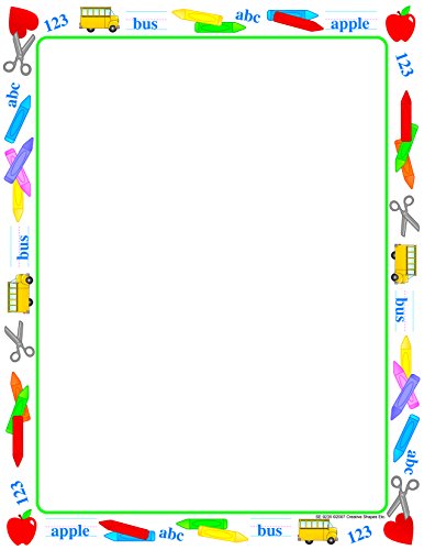 Designer Paper -School Time - 50 Sheet Pkg. Great for Flyers, Writing School Letters, Motivation, Invitations, Flyers or Office Notes, Invitations & Printing Supplies