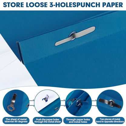 Two Pocket Folders, RAZCC 75 Pack Two Pocket Folders with Prongs, 3 Prong Folders Fit Letter Size Paper, Pocket File Folders for School Office Home Business, Dark Blue - color: Dark Blue