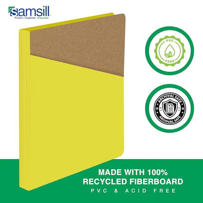 Samsill Durable 0.5 Inch Binder, D Ring Binder, Customizable Clear View Cover, Lemon Yellow, Holds 125 Pages - color: Yellow, size: 1 Pack