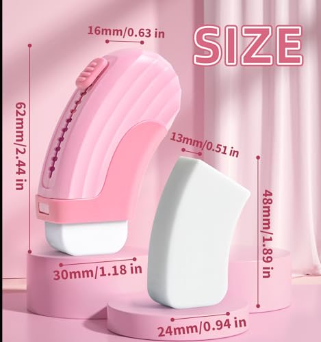 Pack Rubber Erasers Sliding Retractable Eraser, Large White Erasers for School Office Art Drawing Pencil Eraser for Kids - color: Pink&green&blu&purple
