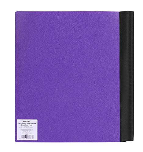 Mintra Office Durable PREMIUM Spiral Notebook, ((Purple, 3 Subject, 8.5in x 11in)), Fabric Covered Coils, No Snags, Removable Adjustable Pocket Dividers, Ruler, Organization, Customizable - color: Purple, size: 3 Subject (8.5in x 11in)