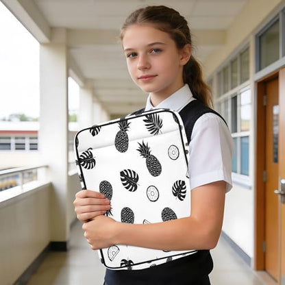 Blueangle Tropical Pineapple Leaf Zipper Binder with 1.2-Inch O-Rings, 7-Tab Dividers & Expanding File Folder – 500-Sheet Capacity 3-Ring Organizer for School & Office