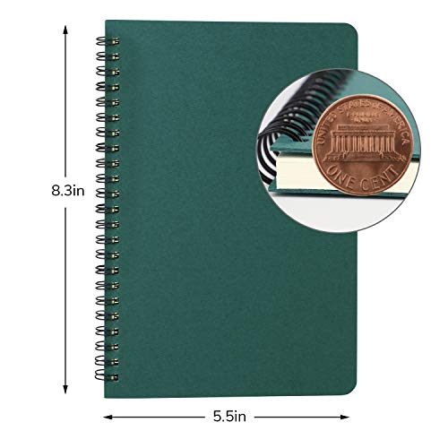 EUSOAR Hardcover Spiral Lined Subject Notebook, A5 160 Pages 1pcs 5.5"X8.3" College Ruled Travel Writing Notebooks Journal, Memo Notepad Sketchbook, School Office Business Diary Spiral Book Journal - color: Dark green, size: 1 Pack