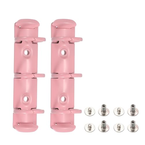 PATIKIL A8 3-Hole Ring Binder Mechanisms, 2 Set Binder Spines Replacement for Office Planners Documents Recipes Organization Storage, Pink - color: Pink