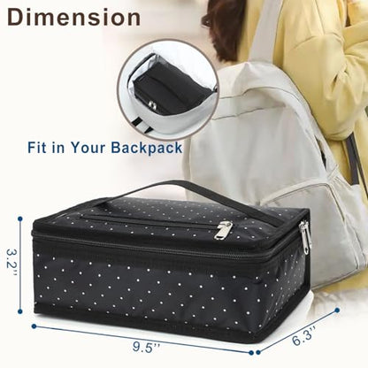 FlowFly Small Insulated Lunch box Portable Soft Bag Mini Cooler Thermal Meal Tote Kit with Handle for Work, Dot - color: Dot