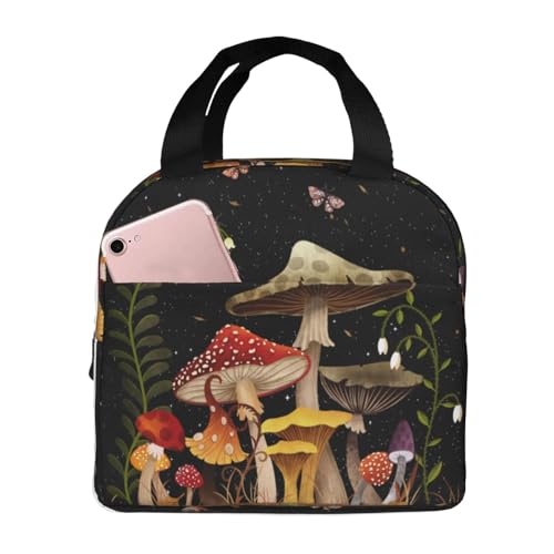 mushrooms Lunch Bag Women Lunch Box for Women Mens Lunchbox for Work Office Picnic or Travel Cute Lunch Box Tote Bags for Gifts - color: 7