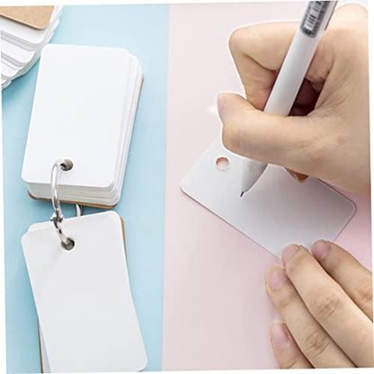 4pcs Blank Writing Cards Study Flash Cards for Boys and Girls Adults Portable Binder Ring - size: 7.00X4.00X3.00CM