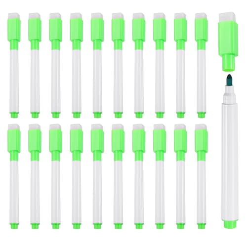 MECCANIXITY 50 Pack Dry Erase Markers Pens, Watercolor Fine Tip Marker, Whiteboard Markers with Eraser Cap for Paper Drawing Art Supplies Office Home, Green - color: Green