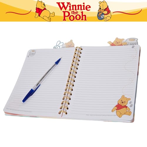 Winnie the Pooh Tab Journal Notebook, Spiral Bound, 96 Lined Pages, 8 x 7 inches - style: Winnie the Pooh
