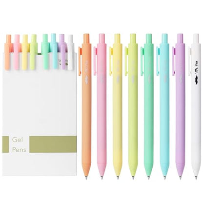 Mr. Pen- Retractable Gel Pens, 8 Pack, Macaron Pastel Color Ink | Fine Point 0.7 mm, Fast Dry, Smooth Writing, Cute Gel Ink Pens for Drawing, Writing Planner and School Supplies