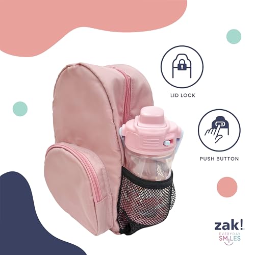 Zak Designs Disney Princess Beacon Kid Water Bottle for Travel, 12oz Plastic is Durable and Leak-Proof with Liquid Lock Spout, Carry Handle, Protective Base (Ariel, Cinderella, Moana, Rapunzel, Tiana) - color: Disney Princess (Ariel, Cinderella, Moana, Ra