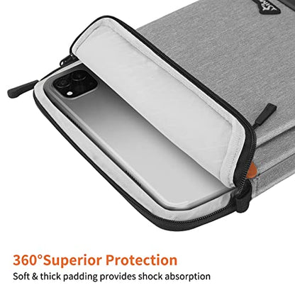 12.9–13 Inch Tablet Sleeve, Compatible with iPad Pro 13-inch/12.9-inch, Galaxy Tab S9 FE+ 12.4 / S9 FE 10.9, YKK Zippers, Detachable Strap, Hidden Handle - color: Grey, size: 12.9 inch